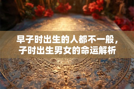 早子时出生的人都不一般，子时出生男女的命运解析
