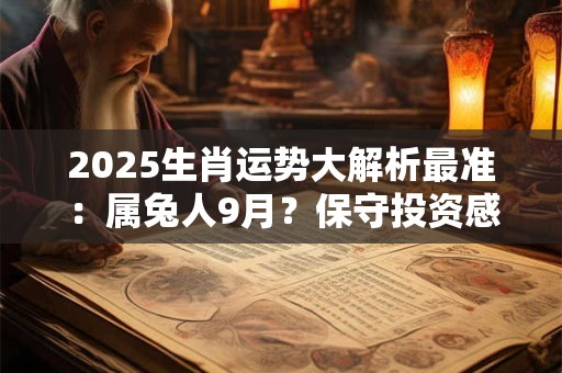 2025生肖运势大解析最准：属兔人9月？保守投资感情良好