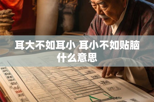 耳大不如耳小 耳小不如贴脑什么意思