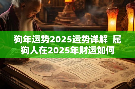 狗年运势2025运势详解  属狗人在2025年财运如何