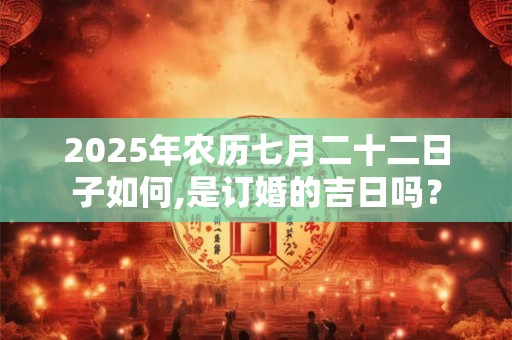 2025年农历七月二十二日子如何,是订婚的吉日吗？