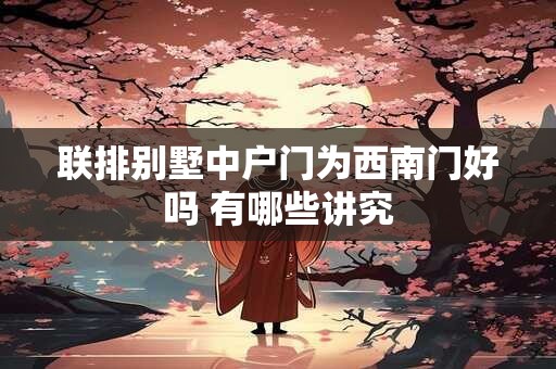 联排别墅中户门为西南门好吗 有哪些讲究