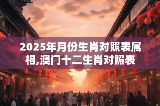 2025年月份生肖对照表属相,澳门十二生肖对照表