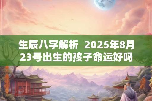 生辰八字解析 2026年8月23号出生的孩子命运好吗 生辰八字解析 2026年8月23号出生的孩子命运好吗