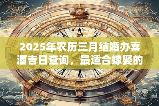 2025年农历三月结婚办喜酒吉日查询，最适合嫁娶的日子