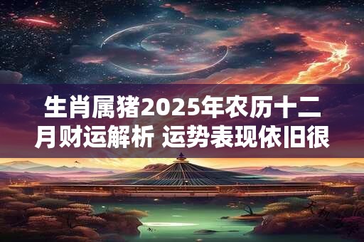 生肖属猪2025年农历十二月财运解析 运势表现依旧很不错