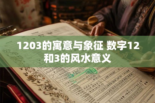 1203的寓意与象征 数字12和3的风水意义