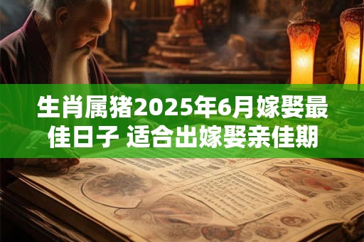 生肖属猪2025年6月嫁娶最佳日子 适合出嫁娶亲佳期