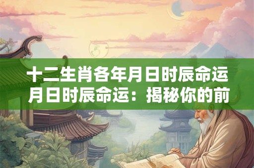 十二生肖各年月日时辰命运 月日时辰命运：揭秘你的前世今生