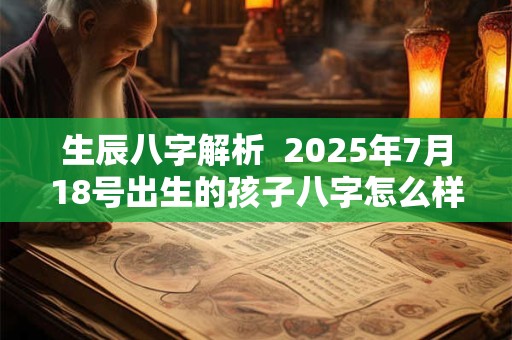 生辰八字解析  2025年7月18号出生的孩子八字怎么样