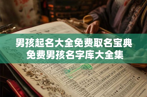 男孩起名大全免费取名宝典 免费男孩名字库大全集