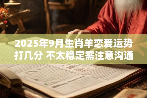 2025年9月生肖羊恋爱运势打几分 不太稳定需注意沟通