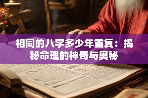 相同的八字多少年重复：揭秘命理的神奇与奥秘