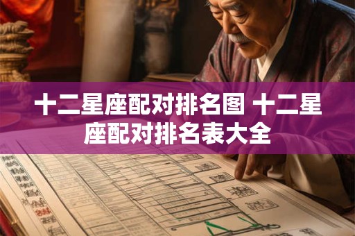 十二星座配对排名图 十二星座配对排名表大全