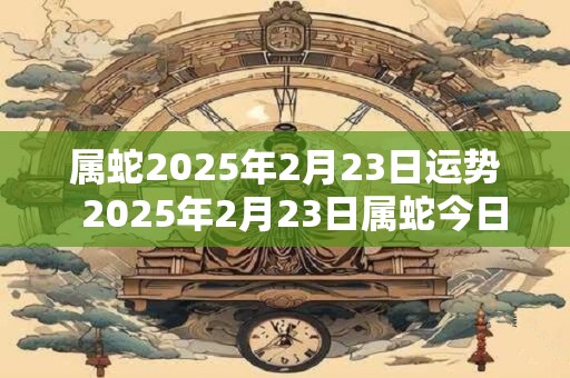 属蛇2025年2月23日运势  2025年2月23日属蛇今日运势