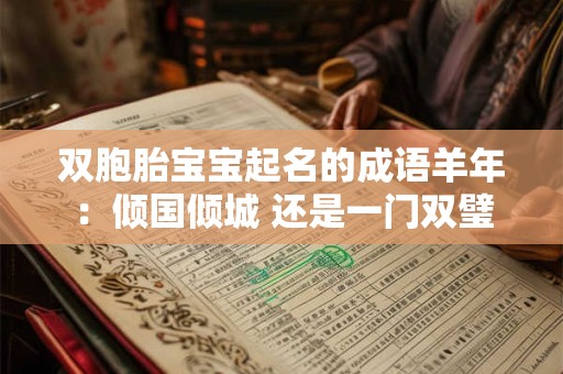 双胞胎宝宝起名的成语羊年：倾国倾城 还是一门双璧