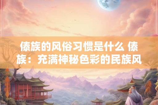 傣族的风俗习惯是什么 傣族：充满神秘色彩的民族风俗习惯