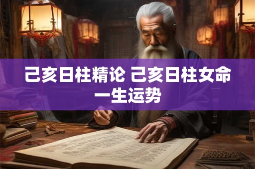 己亥日柱精论 己亥日柱女命一生运势