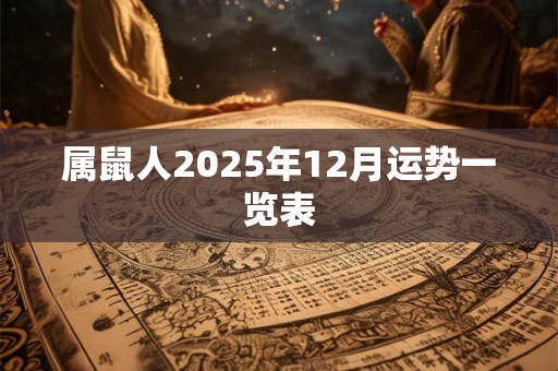 属鼠人2025年12月运势一览表