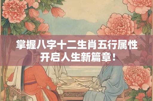 掌握八字十二生肖五行属性 开启人生新篇章！