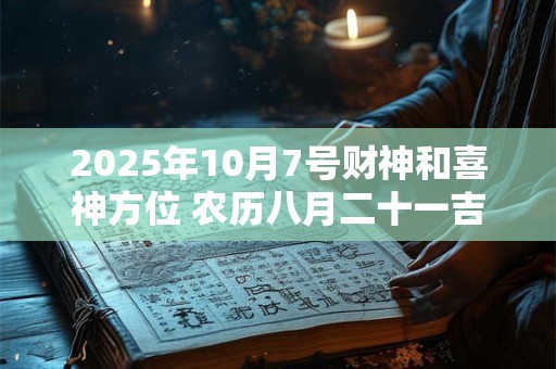 2025年10月7号财神和喜神方位 农历八月二十一吉时查询