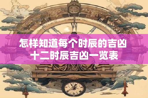 怎样知道每个时辰的吉凶 十二时辰吉凶一览表
