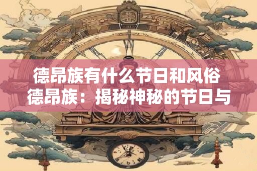 德昂族有什么节日和风俗 德昂族：揭秘神秘的节日与风俗