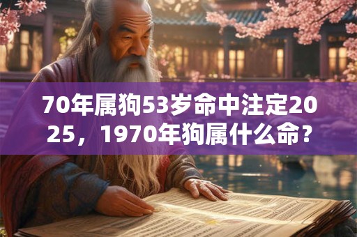70年属狗53岁命中注定2025，1970年狗属什么命？