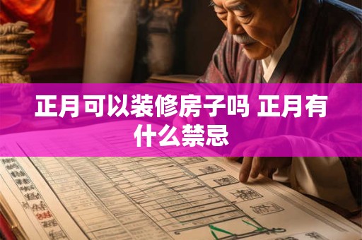 正月可以装修房子吗 正月有什么禁忌