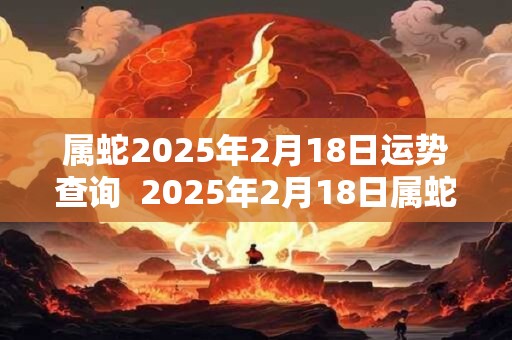 属蛇2025年2月18日运势查询  2025年2月18日属蛇人运势