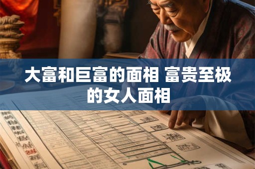 大富和巨富的面相 富贵至极的女人面相