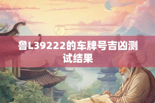鲁L39222的车牌号吉凶测试结果