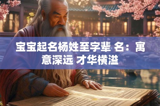 宝宝起名杨姓至字辈 名:寓意深远 才华横溢 宝宝起名杨姓至字辈 名:寓意深远 才华横溢
