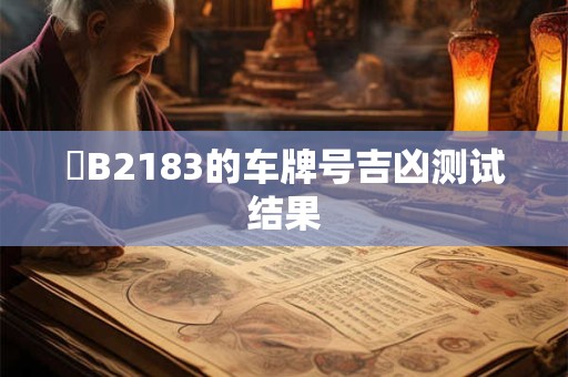 滬B2183的车牌号吉凶测试结果