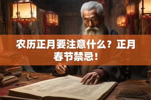 农历正月要注意什么？正月春节禁忌！