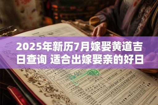 2025年新历7月嫁娶黄道吉日查询 适合出嫁娶亲的好日子