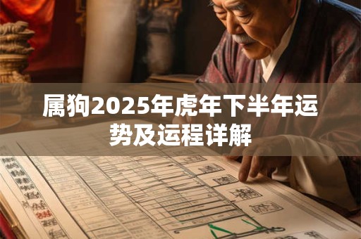 属狗2025年虎年下半年运势及运程详解