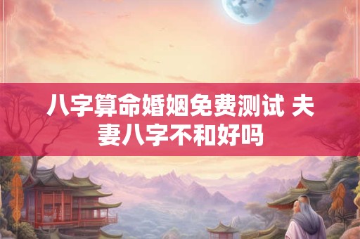 八字算命婚姻免费测试 夫妻八字不和好吗