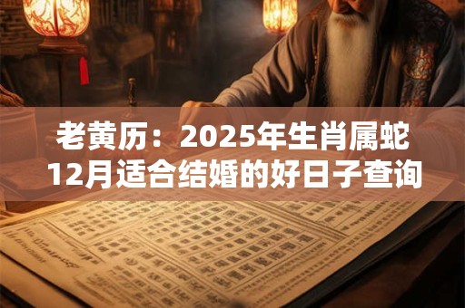 老黄历：2025年生肖属蛇12月适合结婚的好日子查询