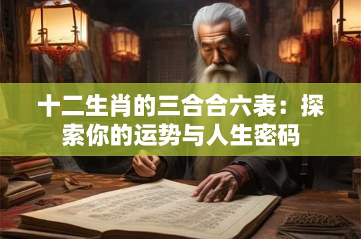 十二生肖的三合合六表：探索你的运势与人生密码