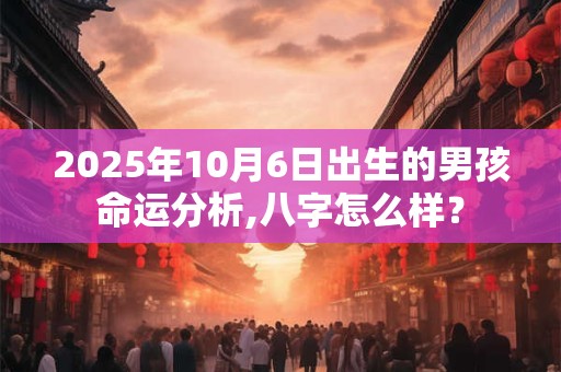 2026年10月6日出生的男孩命运分析,八字怎么样？