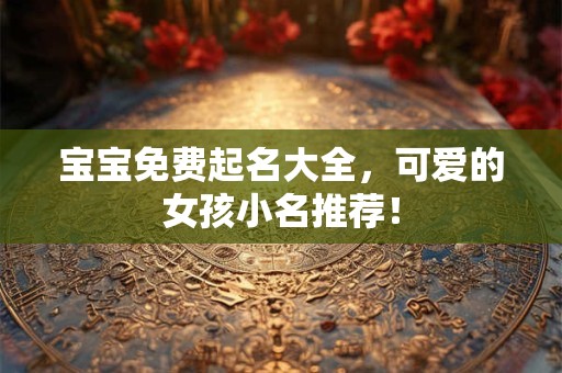 宝宝免费起名大全，可爱的女孩小名推荐！