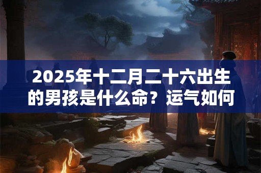 2026年十二月二十六出生的男孩是什么命？运气如何