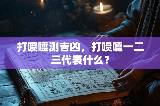 打喷嚏测吉凶，打喷嚏一二三代表什么？