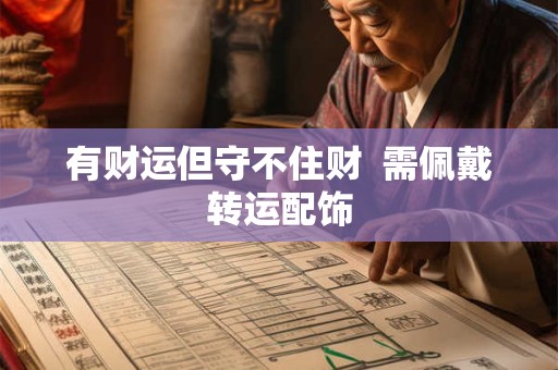 有财运但守不住财  需佩戴转运配饰