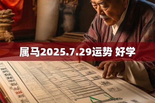 属马2025.7.29运势 好学