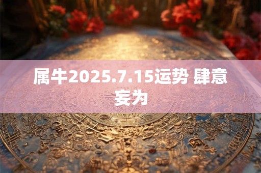 属牛2025.7.15运势 肆意妄为