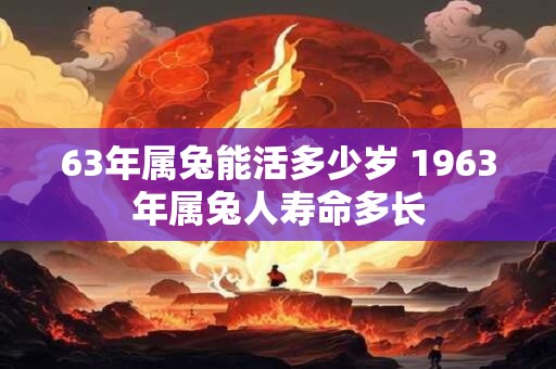 63年属兔能活多少岁 1963年属兔人寿命多长