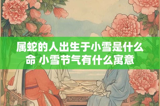 属蛇的人出生于小雪是什么命 小雪节气有什么寓意