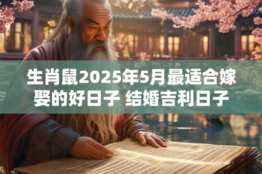 生肖鼠2025年5月最适合嫁娶的好日子 结婚吉利日子